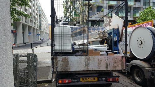 Waste clearance service vehicle in Finsbury Park